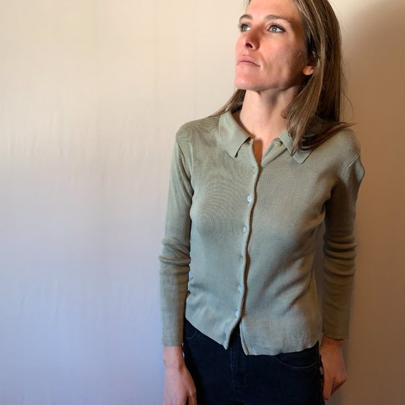 VINTAGE Harve Benard Silk Sweater - Picture 2 of 9